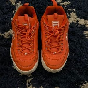 Orange fila sneakers
